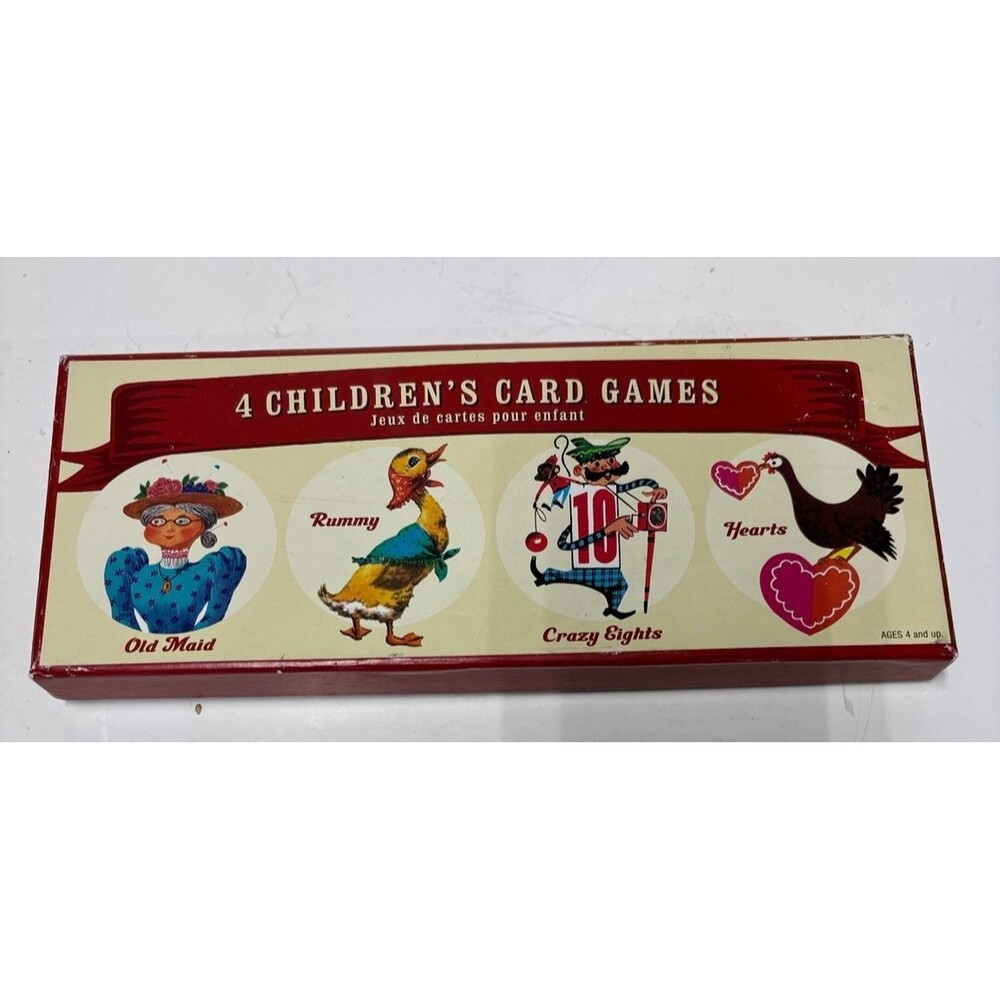 Restoration Hardware 4 Children's Card Games Old Maid Hearts Crazy Eights Rummy